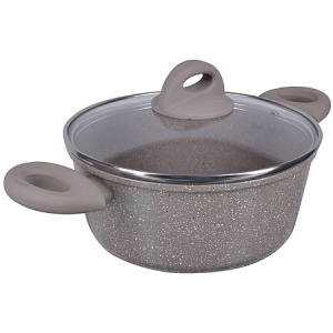 Кастрюля литая алюм. 3,3л 22см с.кр МРАМОР/КРОШКА MB 25085  (х6)