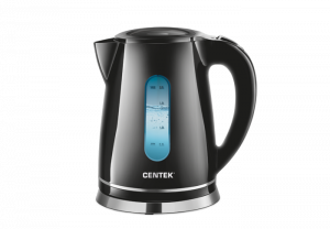 Чайник эл. Centek CT-0043 <Black 2.0л> 2200Вт, LED подсветка, стальная отделка базы, хром. элемент